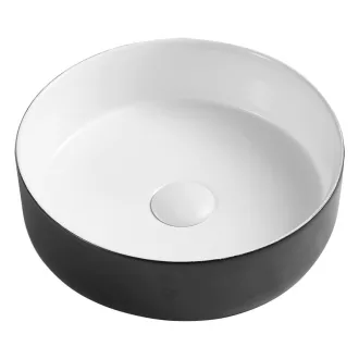   Wellis Rose matt fekete-fehér pultra építhető porcelán mosdó WF00087