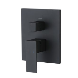   Falba süllyesztett csaptelep, Wellis ACS0351 Mamba matt fekete sülyeztett zuhany csaptelep szett, belső résszel