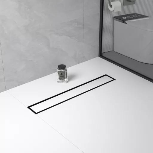 Padlóösszefolyó, Wellis WE00159  W-Drain Onyx Flat 80 zuhanyfolyóka matt fekete