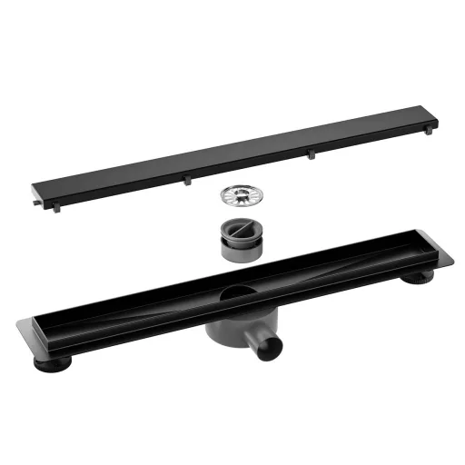 Padlóösszefolyó, Wellis WE00159  W-Drain Onyx Flat 80 zuhanyfolyóka matt fekete