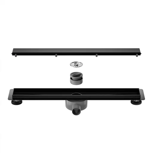 Padlóösszefolyó, Wellis WE00159  W-Drain Onyx Flat 80 zuhanyfolyóka matt fekete