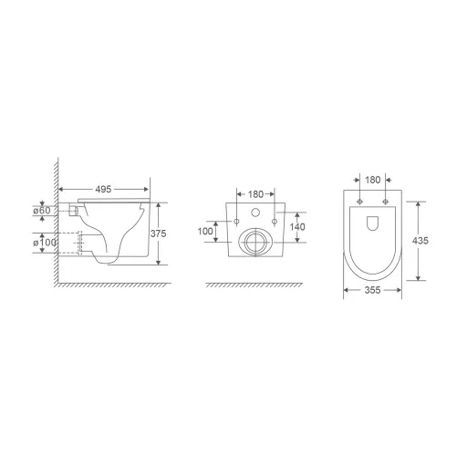 WC, Wellis WF00187 Adele tornado ultracsendes fali rimless WC