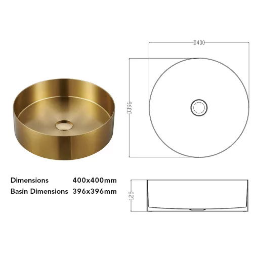 Mosdó, Wellis Marigold pultra építhető mosdó, gold 40x12,5 cm WB00558