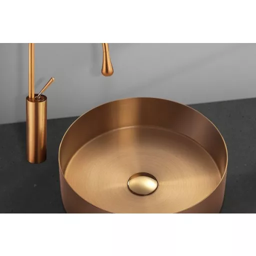 Mosdó, Wellis Marigold pultra építhető mosdó, rose gold 40x12,5 cm WB00559