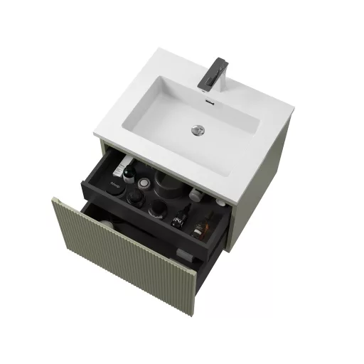 Alsó szekrény, Wellis Varna 60 mosdószekrény, halvány bambuszzöld WB00560