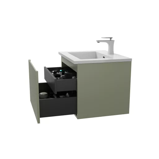 Alsó szekrény, Wellis Varna 60 mosdószekrény, halvány bambuszzöld WB00560