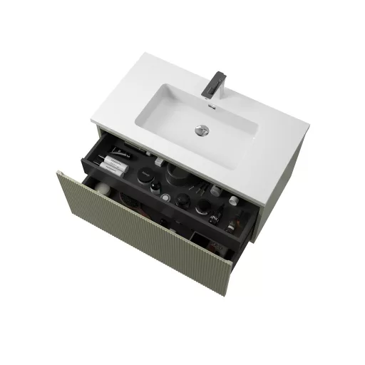 Alsó szekrény, Wellis Varna 90 mosdószekrény, halvány bambuszzöld WB00561