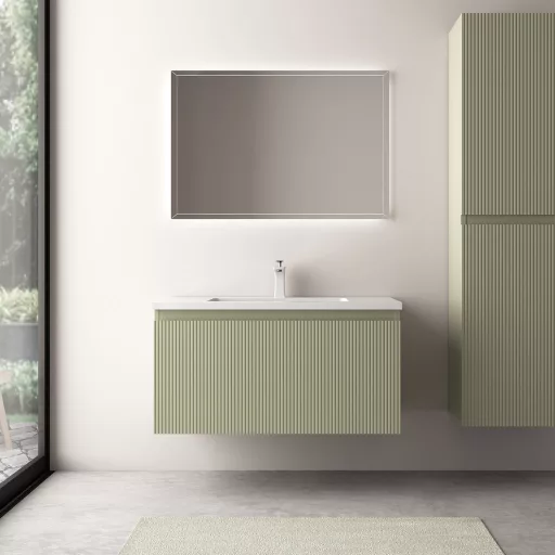 Alsó szekrény, Wellis Varna 90 mosdószekrény, halvány bambuszzöld WB00561