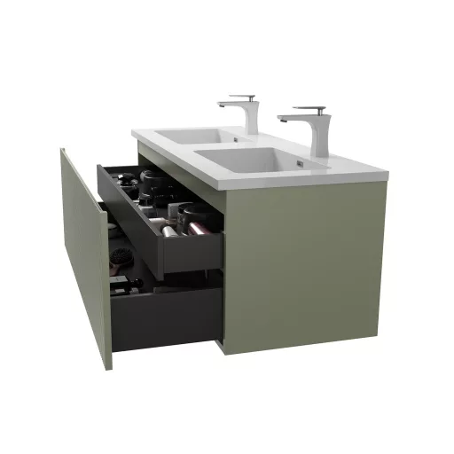 Alsó szekrény, Wellis Varna 120 mosdószekrény, halvány bambuszzöld WB00562