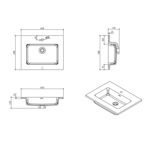 Mosdó, Wellis Varna mosdó 60x48 cm WB00566